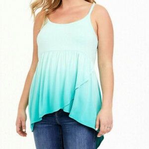 Super soft aqua blue dip dye babydoll cami from Torrid